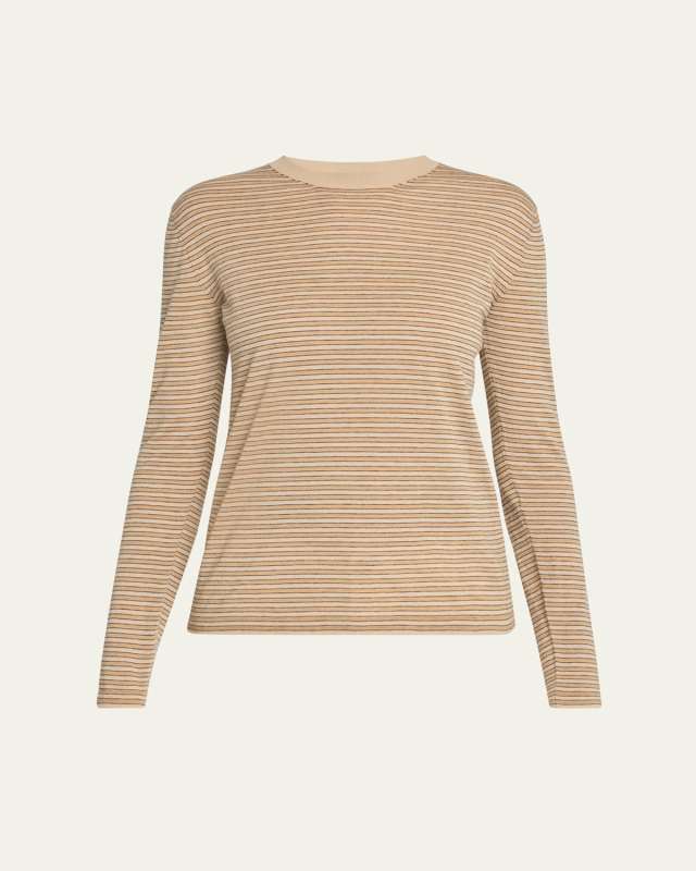 Juhi Stripe Cashmere-Blend Top